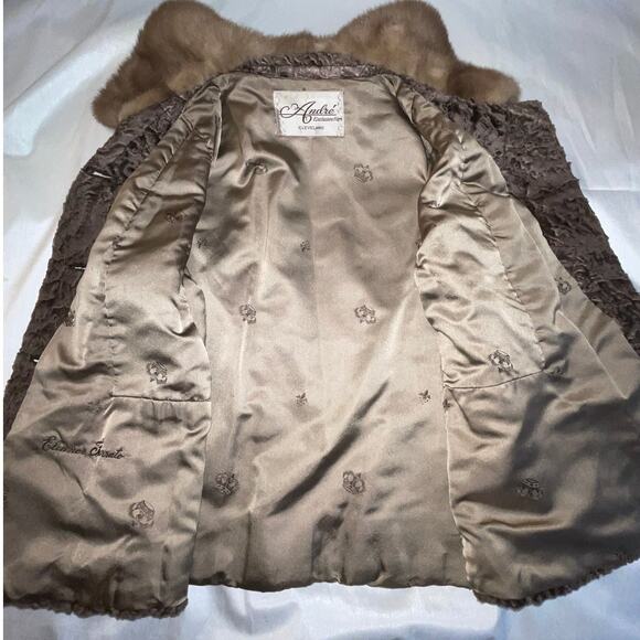 Genuine Andre Exclusive Furs Persian Lamb Coat w/ Blond Mink Collar - Size M/L - Picture 9 of 15